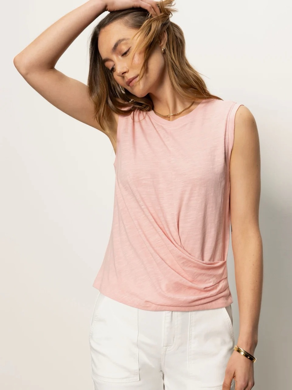 32. Sanctuary • NWOT Sleeveless Pink Twist-Front Women's Top PTP 18-21”